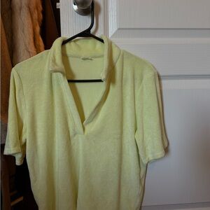 Aritzia Light Yellow Terry Cloth Top